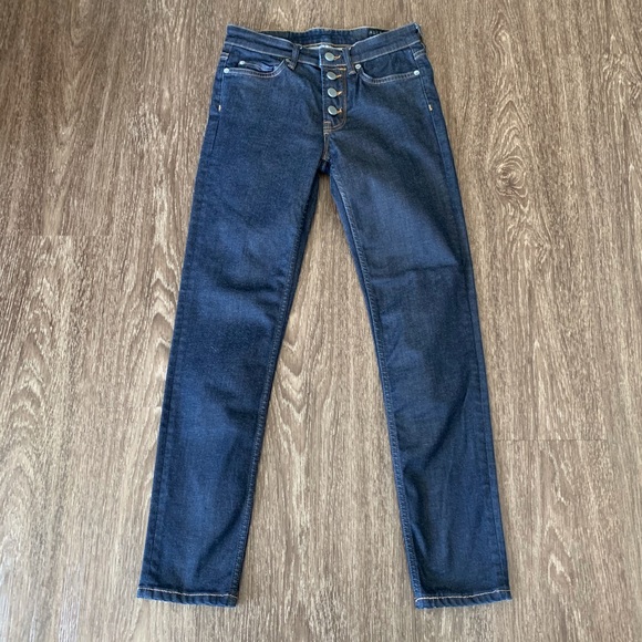 AllSaints Button Mast Skinny Dark Wash Jean - Picture 3 of 5